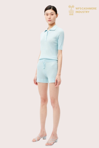 Polo pointelle en laine peignée 18GG | OEM de tricots d'été