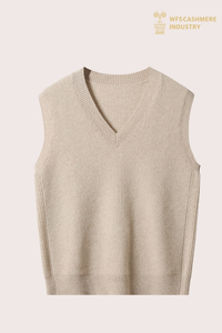 Gilet pull haut de gamme à col en V OEM | Usine de tricots en cachemire