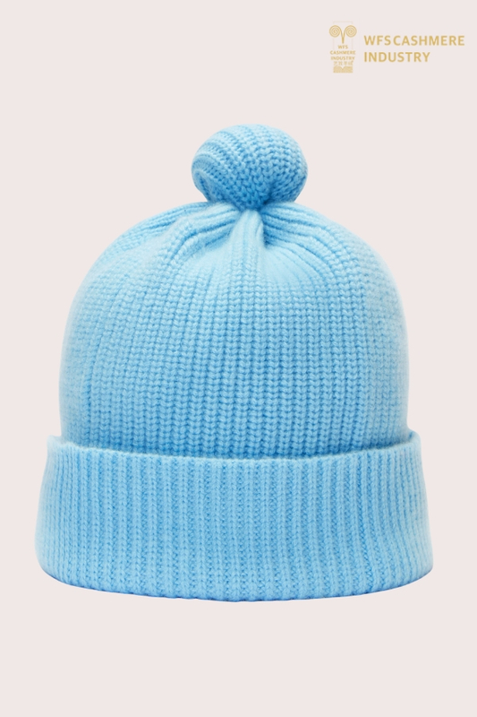Bonnet à pompon côtelé en pur cachemire de qualité supérieure | Accessoires OEM