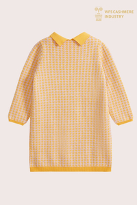 MINI-ROBE POLO FILLE PIED-DE-POULE AVEC UNE POCHE