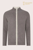 Cardigan zippé en pur cachemire 12GG pour hommes (micro-côtes) | Fabricant de tricots OEM personnalisés