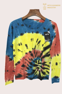 Pull en cachemire tie-dye artisanal haut de gamme | OEM de teinture personnalisé