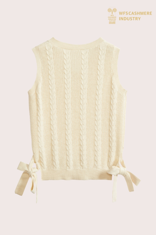 Gilet en coton et cachemire tricoté par câble haut de gamme pour enfants | Fabricant OEM de vêtements de luxe pour enfants
