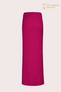 Jupe longue élégante en cachemire à fente latérale pour femme | Fabricant OEM de bas en tricot de luxe