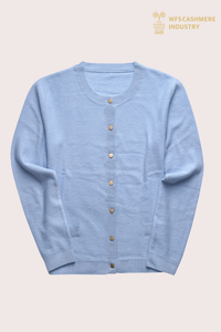 Cardigan classique en pur cachemire 12GG avec boutons en métal | Tricots OEM pour femmes