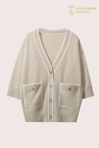 Cardigan tricoté 100% cachemire de qualité supérieure | Fabricant OEM de luxe sophistiqué et silencieux