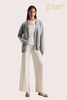 Cardigan Col V Premium Pur Cachemire Femme | Fabricant OEM/ODM de tricots gris personnalisés